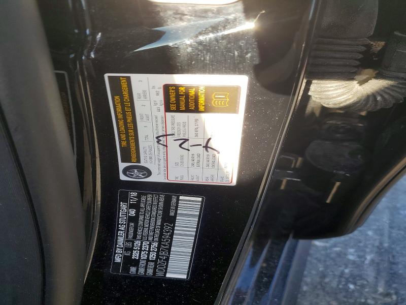 49536586 :رقم المزاد ، WDDZF4JB7KA594392 vin ، 2019 Mercedes-benz E مزاد بيع
