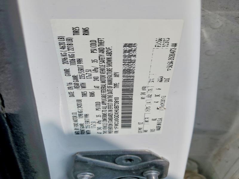 51142686 :رقم المزاد ، 1FMCU0GDXHUB73910 vin ، 2017 Ford Escape مزاد بيع