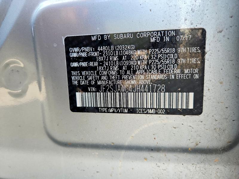 Aukcja sprzedaży 2018 Subaru Forester, vin: JF2SJAWC4JH441728, numer aukcji: 48318316