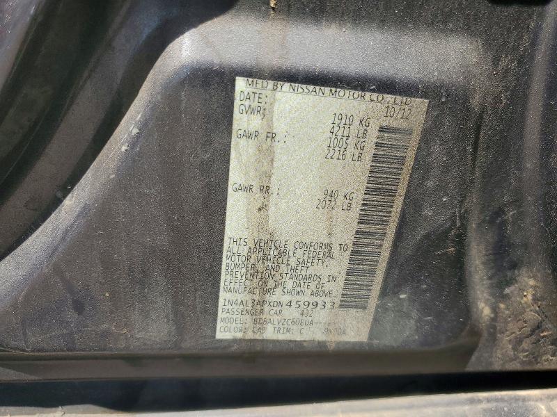 51101516 :رقم المزاد ، 1N4AL3APXDN459933 vin ، 2013 Nissan Altima مزاد بيع