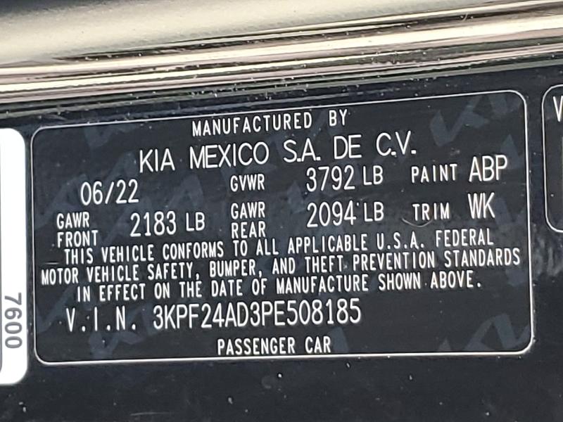 Продаж на аукціоні авто 2023 Kia Forte, vin: 3KPF24AD3PE508185, номер лоту: 51280356