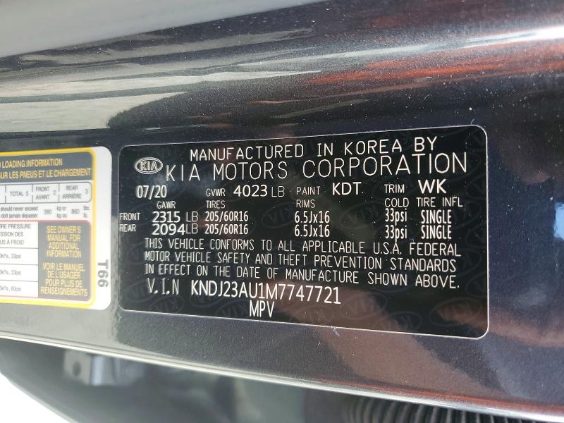 Продаж на аукціоні авто 2021 Kia Soul, vin: KNDJ23AU1M7747721, номер лоту: 51666506