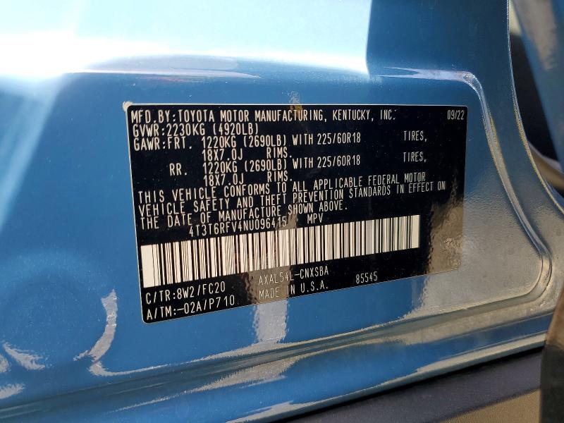 Продаж на аукціоні авто 2022 Toyota Rav4 Hybrid, vin: 4T3T6RFV4NU096415, номер лоту: 47941556