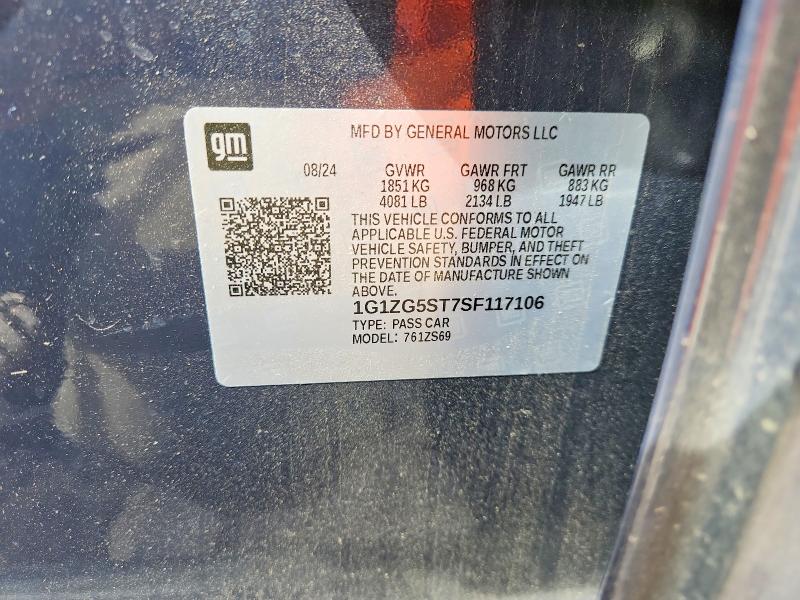 49444366 :رقم المزاد ، 1G1ZG5ST7SF117106 vin ، 2025 Chevrolet Malibu مزاد بيع