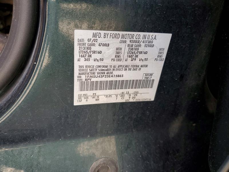 Aukcja sprzedaży 2003 Ford Excursion, vin: 1FMSU43F23EA15865, numer aukcji: 48524776