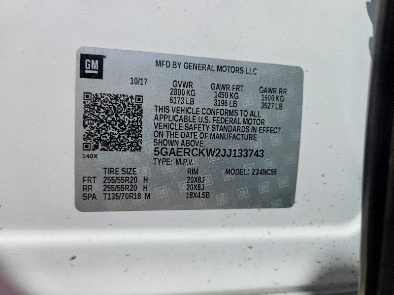 Продажа на аукционе авто 2018 Buick Enclave, vin: 5GAERCKW2JJ133743, номер лота: 49563536