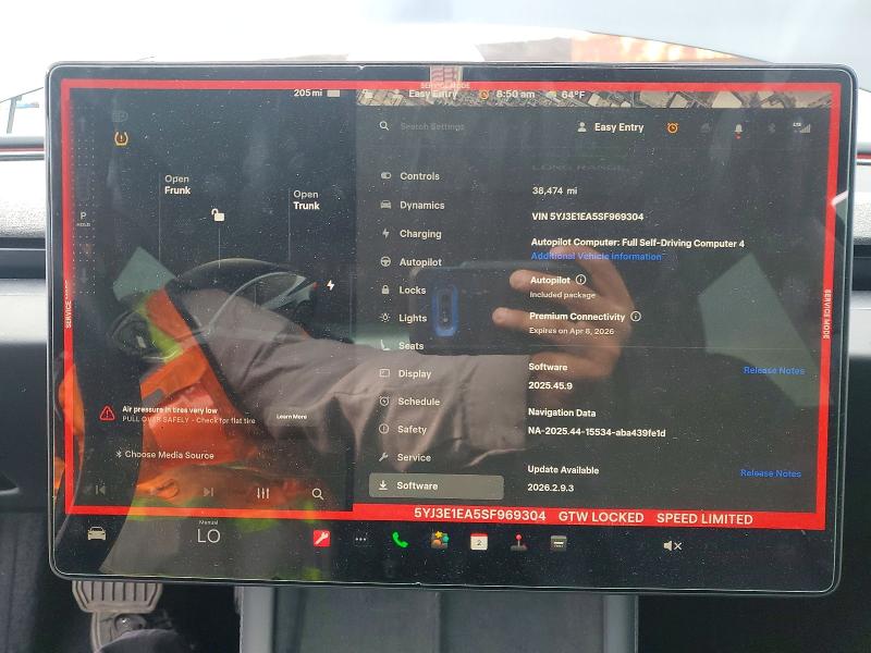 48345476 :رقم المزاد ، 5YJ3E1EA5SF969304 vin ، 2025 Tesla Model 3 مزاد بيع