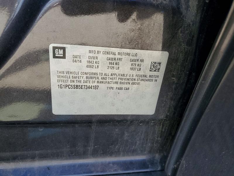 Продажа на аукционе авто 2014 Chevrolet Cruze, vin: 1G1PC5SB5E7344187, номер лота: 50478226
