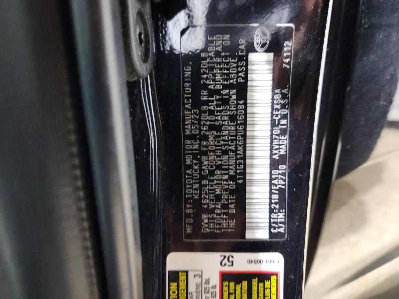 51297996 :رقم المزاد ، 4T1G31AK6PU616084 vin ، 2023 Toyota Camry Hybrid مزاد بيع