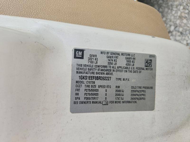 2011 Gmc Yukon მანქანა იყიდება აუქციონზე, vin: 1GKS1EEF8BR392227, აუქციონის ნომერი: 48528596