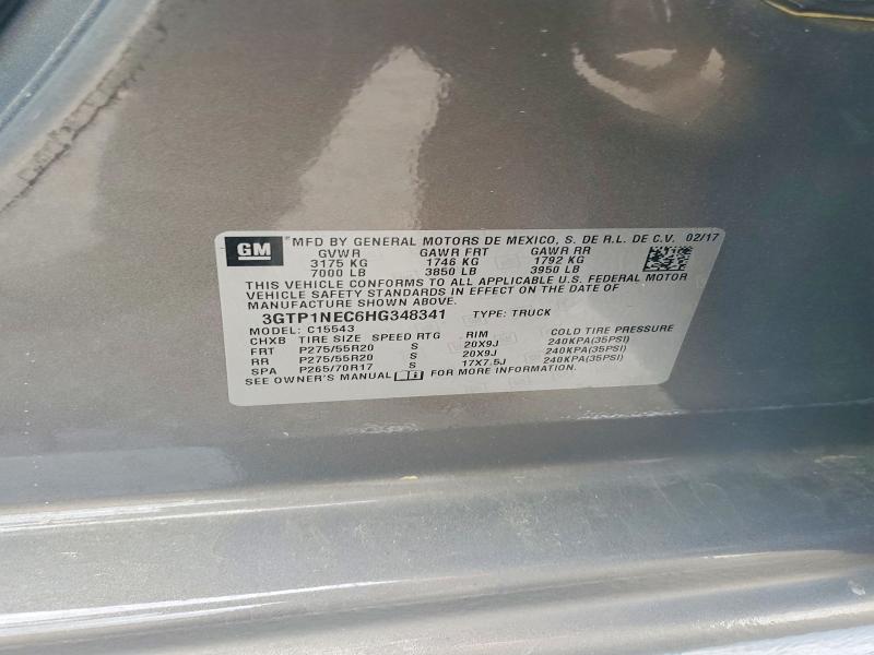 51152116 :رقم المزاد ، 3GTP1NEC6HG348341 vin ، 2017 Gmc Sierra مزاد بيع