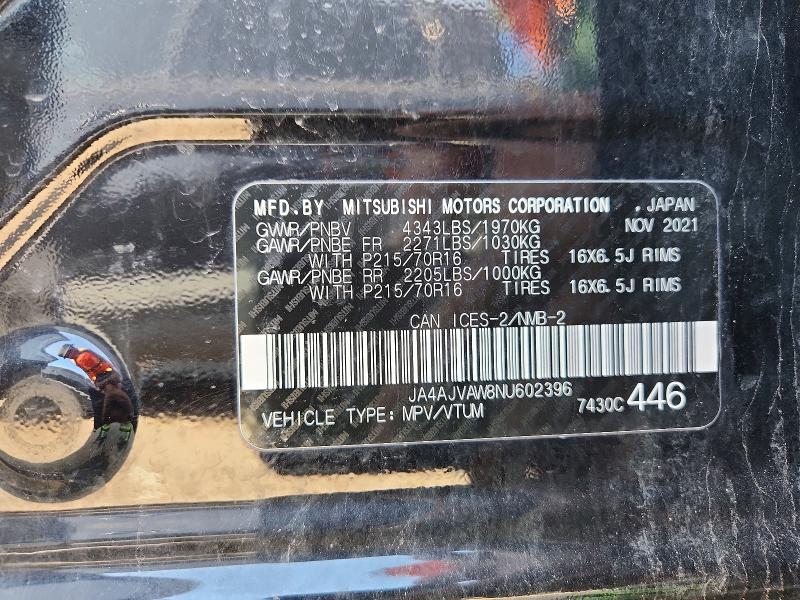 Aukcja sprzedaży 2022 Mitsubishi Rvr, vin: JA4AJVAW8NU602396, numer aukcji: 48698676