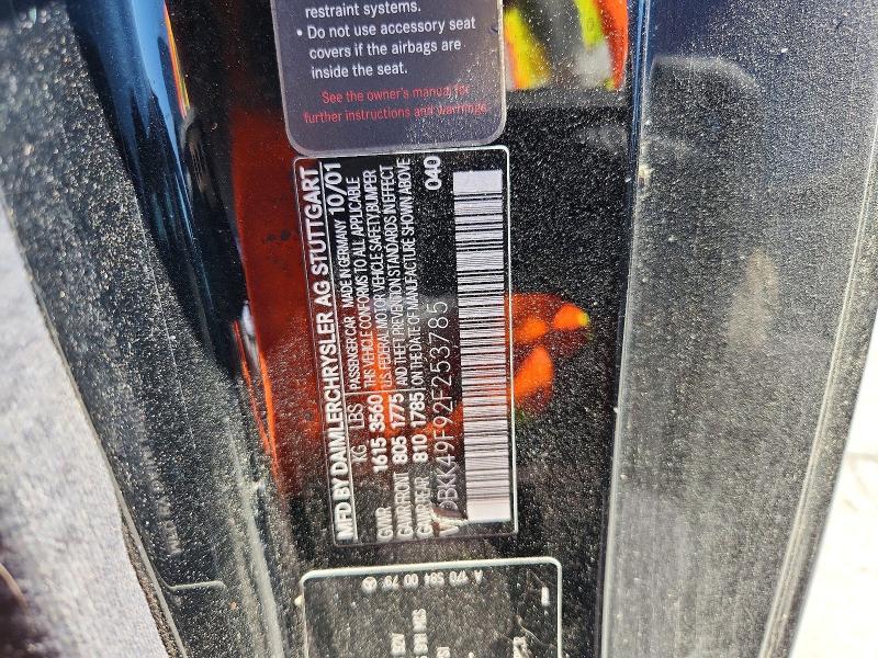 Продаж на аукціоні авто 2002 Mercedes-benz Slk, vin: WDBKK49F92F253785, номер лоту: 50354156