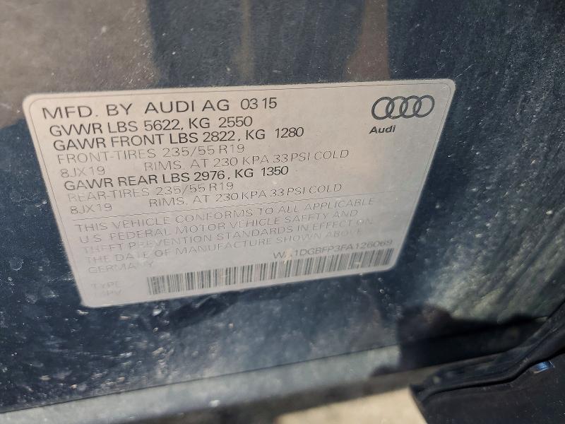 Aukcja sprzedaży 2015 Audi Q5, vin: WA1DGBFP3FA126069, numer aukcji: 49156756
