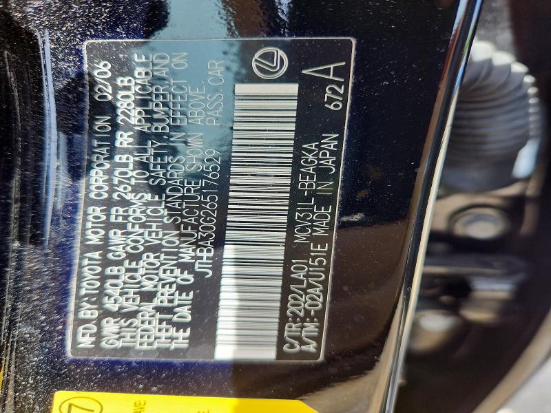 50669556 :رقم المزاد ، JTHBA30G265176529 vin ، 2006 Lexus Es مزاد بيع