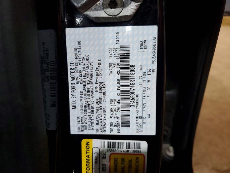 Продаж на аукціоні авто 2016 Ford Fusion, vin: 3FA6P0H74GR118088, номер лоту: 51463056