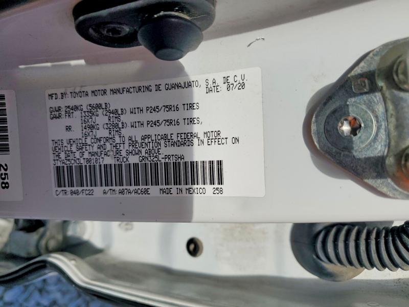 50565726 :رقم المزاد ، 3TYAZ5CN3LT001017 vin ، 2020 Toyota Tacoma مزاد بيع