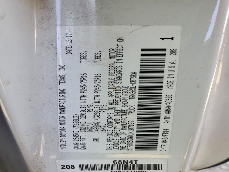 Aukcja sprzedaży 2018 Toyota Tacoma, vin: 5TFRX5GN0JX107107, numer aukcji: 51309386