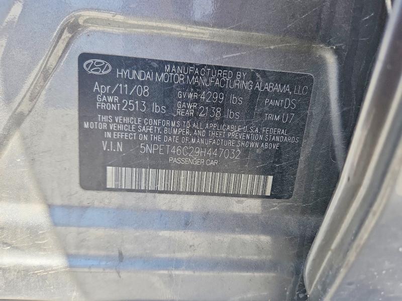 Aukcja sprzedaży 2009 Hyundai Sonata, vin: 5NPET46C29H447032, numer aukcji: 48585396