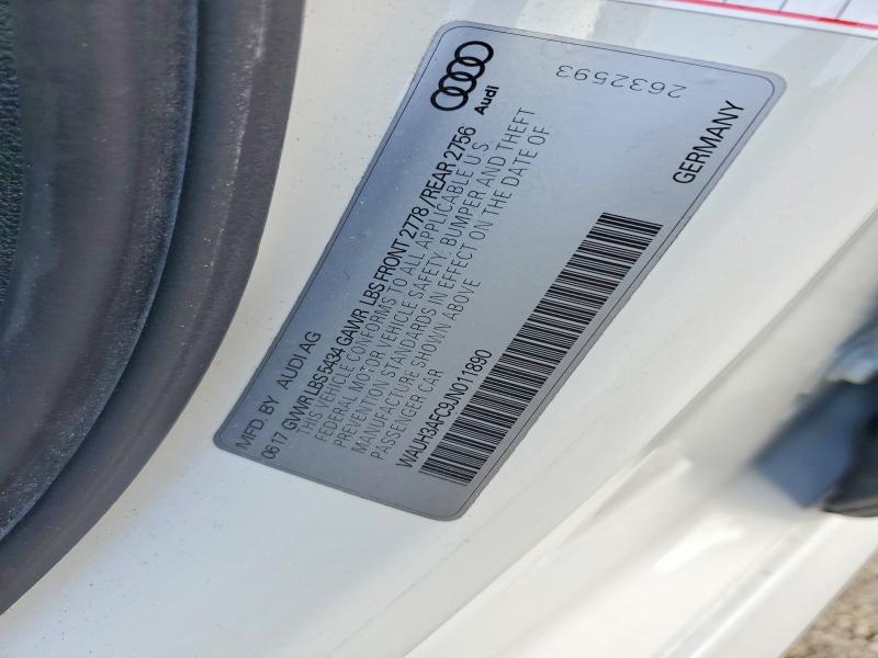 2018 Audi A6 მანქანა იყიდება აუქციონზე, vin: WAUH3AFC9JN011890, აუქციონის ნომერი: 48991596