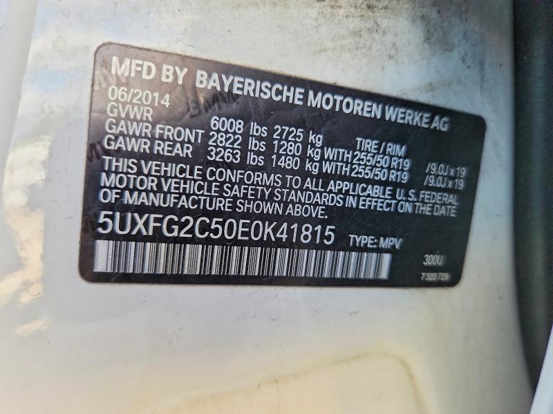 Продаж на аукціоні авто 2014 Bmw X6, vin: 5UXFG2C50E0K41815, номер лоту: 50969806