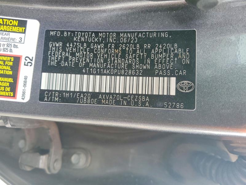 Aukcja sprzedaży 2023 Toyota Camry, vin: 4T1G11AK0PU828632, numer aukcji: 48195576