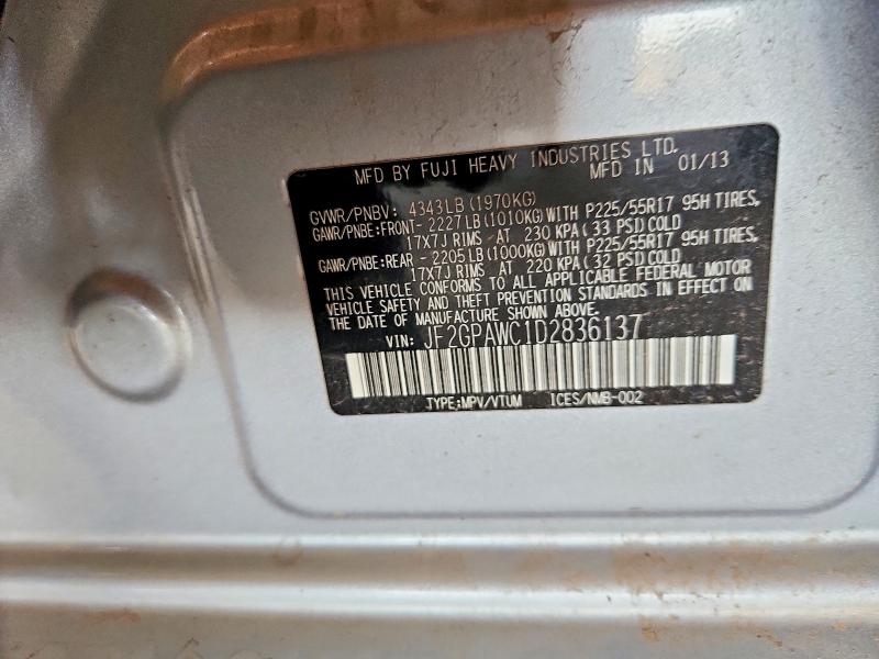 2013 Subaru Xv Crosstrek მანქანა იყიდება აუქციონზე, vin: JF2GPAWC1D2836137, აუქციონის ნომერი: 51157706