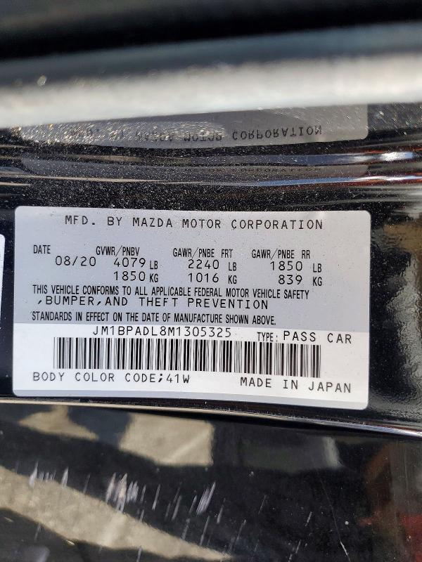 Продаж на аукціоні авто 2021 Mazda 3, vin: JM1BPADL8M1305325, номер лоту: 51045386