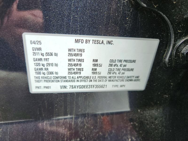 Продажа на аукционе авто 2026 Tesla Model Y, vin: 7SAYGDEE3TF355621, номер лота: 51560666