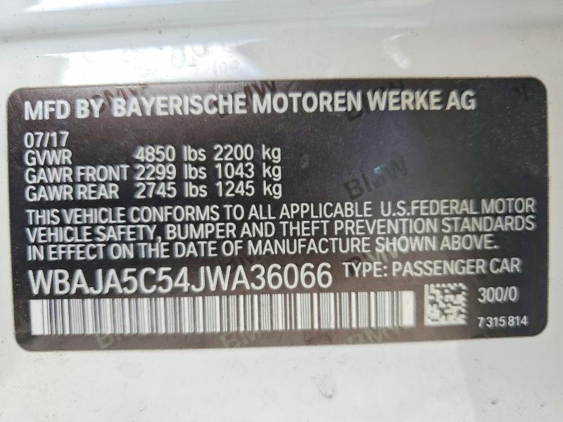 Продажа на аукционе авто 2018 Bmw 530, vin: WBAJA5C54JWA36066, номер лота: 49375986