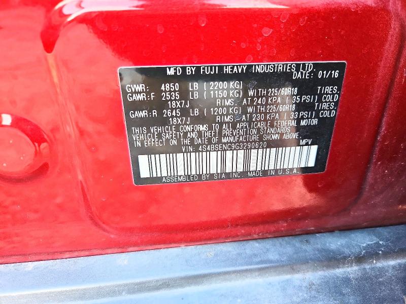 48683656 :رقم المزاد ، 4S4BSENC9G3290620 vin ، 2016 Subaru Outback مزاد بيع