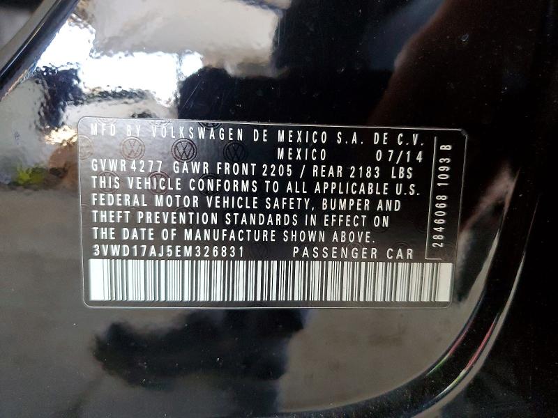 Aukcja sprzedaży 2014 Volkswagen Jetta, vin: 3VWD17AJ5EM326831, numer aukcji: 48949716