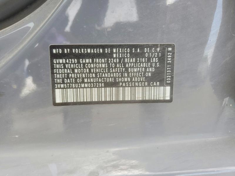 49595686 :رقم المزاد ، 3VW5T7BU2MM037296 vin ، 2021 Volkswagen Jetta مزاد بيع
