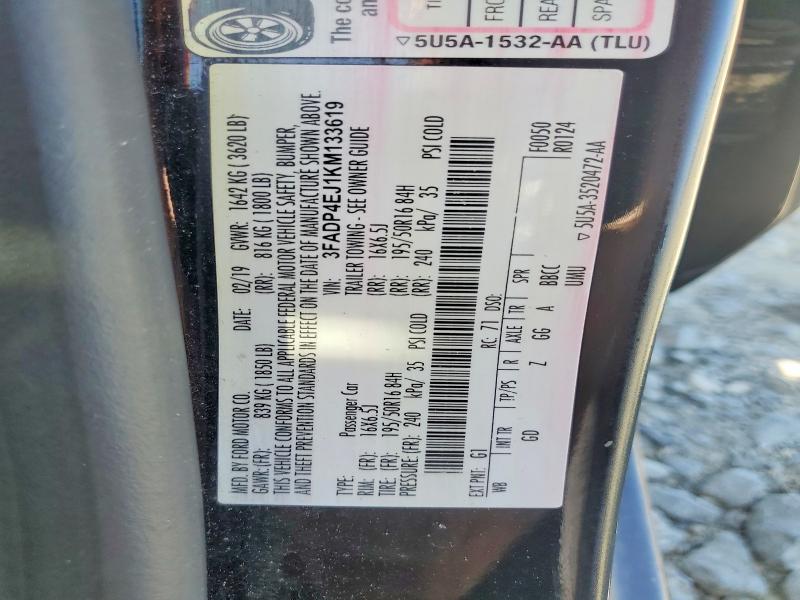 Продажа на аукционе авто 2019 Ford Fiesta, vin: 3FADP4EJ1KM133619, номер лота: 51978086