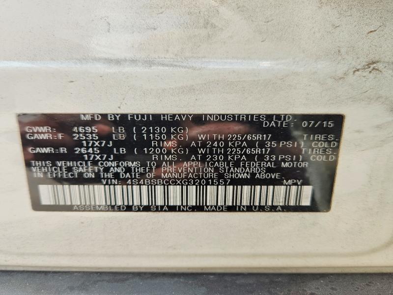 Aukcja sprzedaży 2016 Subaru Outback, vin: 4S4BSBCCXG3201557, numer aukcji: 49547416