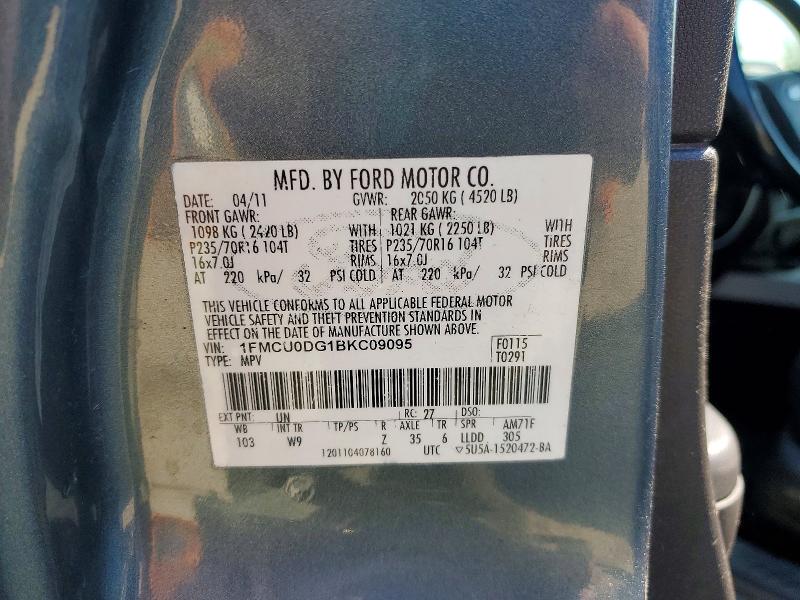Продажа на аукционе авто 2011 Ford Escape, vin: 1FMCU0DG1BKC09095, номер лота: 50848466