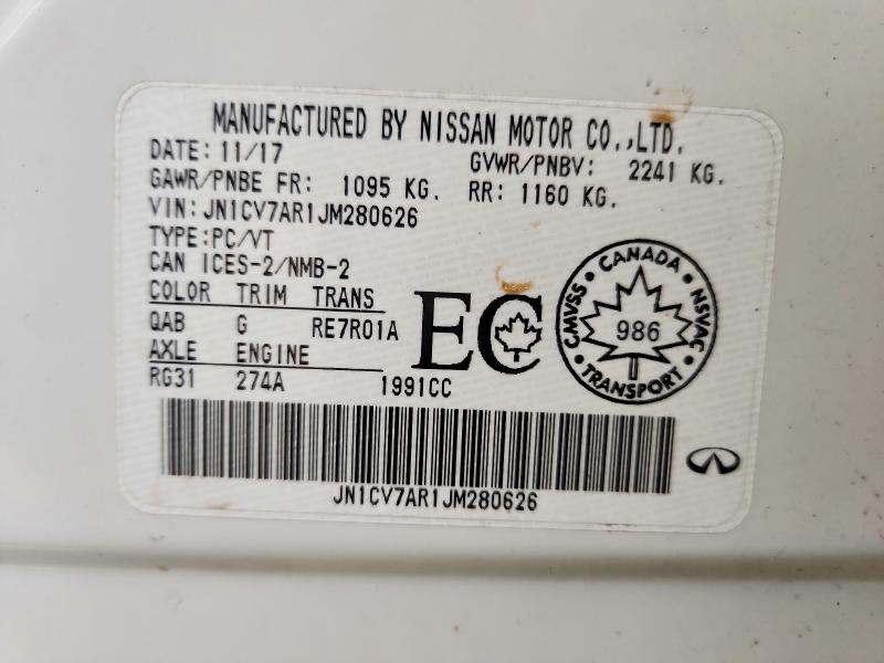 Продаж на аукціоні авто 2018 Infiniti Q50, vin: JN1CV7AR1JM280626, номер лоту: 48764776