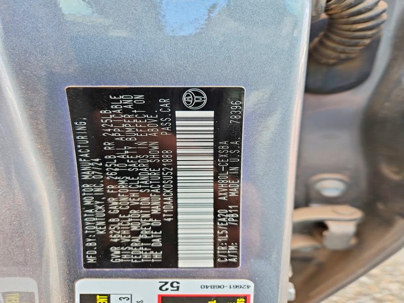 2025 Toyota Camry მანქანა იყიდება აუქციონზე, vin: 4T1DAACK0SU521888, აუქციონის ნომერი: 50706676