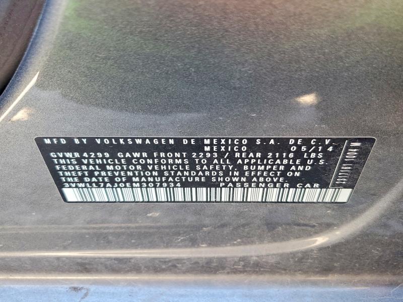 Aukcja sprzedaży 2014 Volkswagen Jetta, vin: 3VWLL7AJ0EM307934, numer aukcji: 48994916