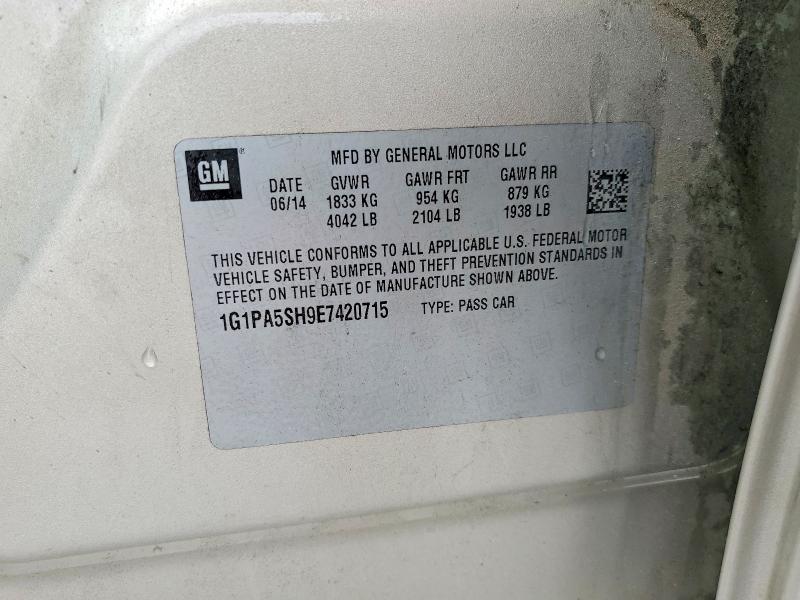 Продаж на аукціоні авто 2014 Chevrolet Cruze, vin: 1G1PA5SH9E7420715, номер лоту: 51795506