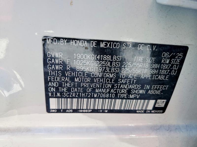 Продаж на аукціоні авто 2026 Honda Hr-v, vin: 3CZRZ1H72TM706810, номер лоту: 50242456