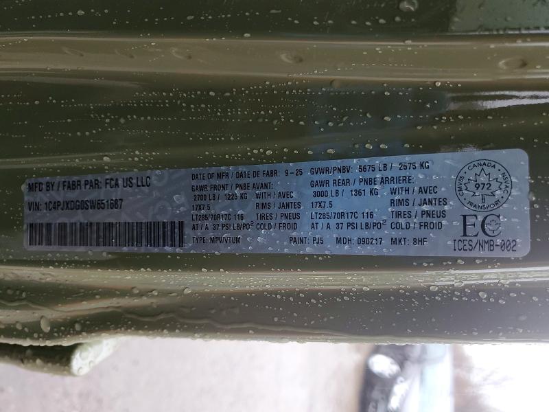 Aukcja sprzedaży 2025 Jeep Wrangler, vin: 1C4PJXDG0SW651687, numer aukcji: 48839566