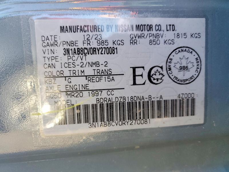 Aukcja sprzedaży 2024 Nissan Sentra, vin: 3N1AB8CV0RY270081, numer aukcji: 50062346