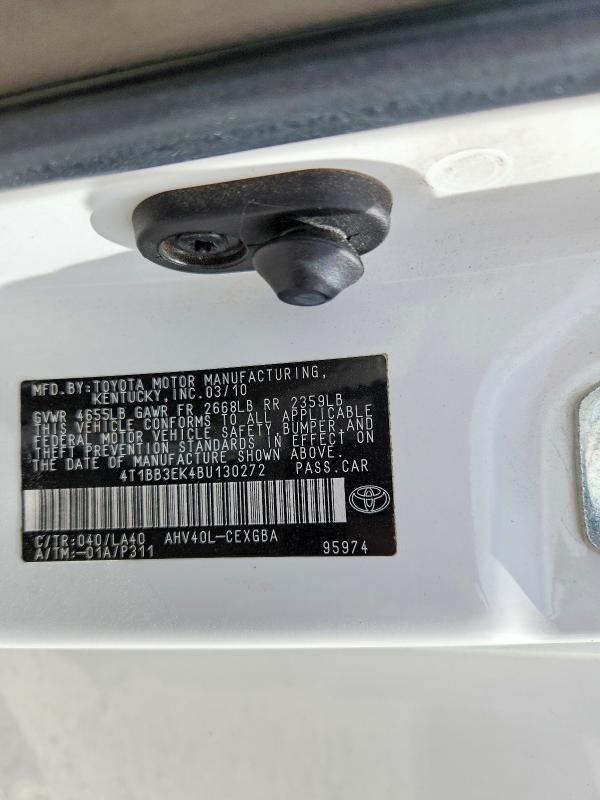 50308386 :رقم المزاد ، 4T1BB3EK4BU130272 vin ، 2011 Toyota Camry مزاد بيع