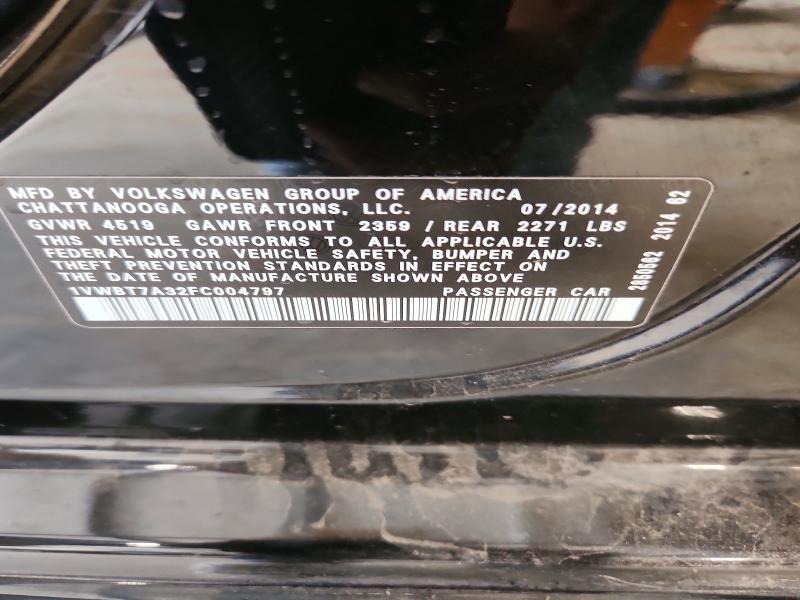 2015 Volkswagen Passat მანქანა იყიდება აუქციონზე, vin: 1VWBT7A32FC004797, აუქციონის ნომერი: 49994926