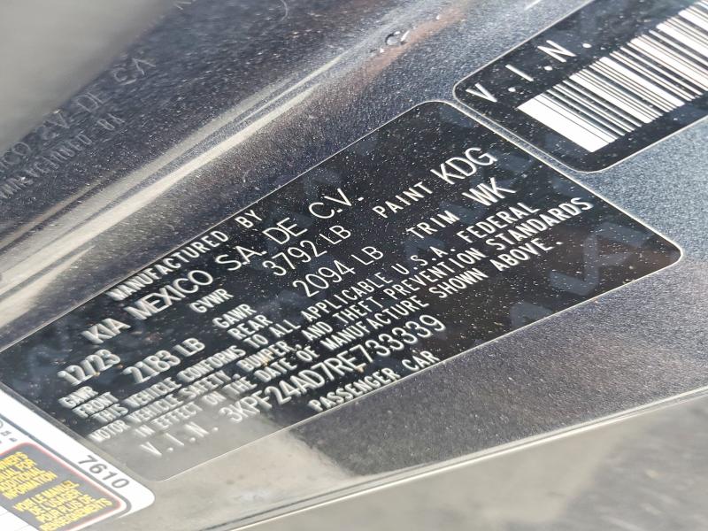 2024 Kia Forte მანქანა იყიდება აუქციონზე, vin: 3KPF24AD7RE733339, აუქციონის ნომერი: 51717396