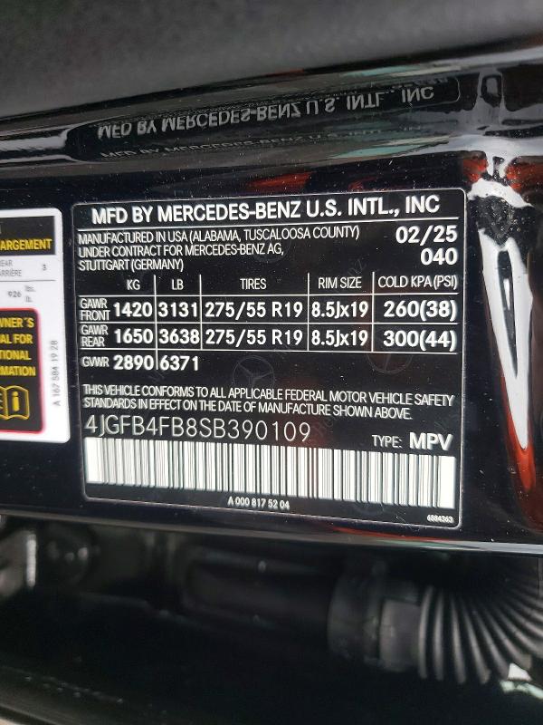 2025 Mercedes-benz Gle მანქანა იყიდება აუქციონზე, vin: 4JGFB4FB8SB390109, აუქციონის ნომერი: 47856546