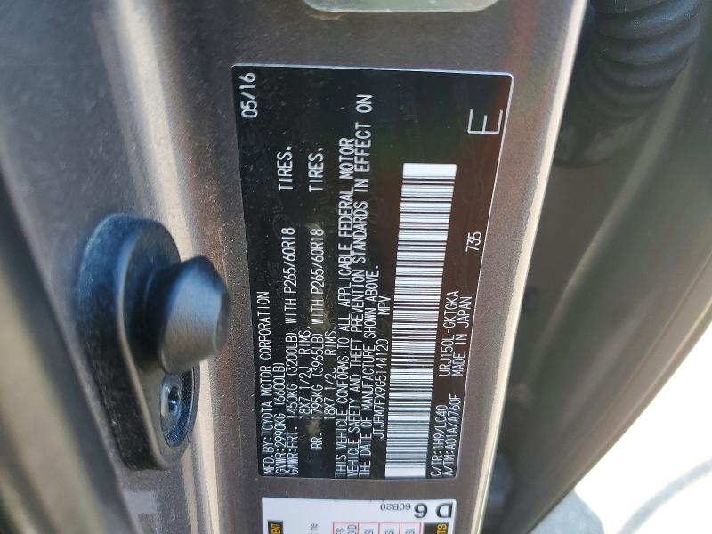 Aukcja sprzedaży 2016 Lexus Gx, vin: JTJBM7FX9G5144120, numer aukcji: 49283176