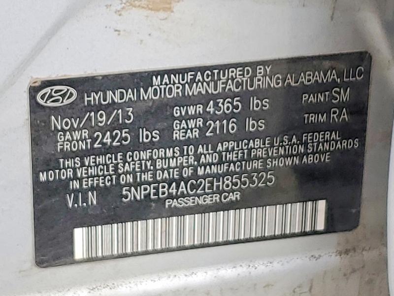 Продаж на аукціоні авто 2014 Hyundai Sonata, vin: 5NPEB4AC2EH855325, номер лоту: 50365376