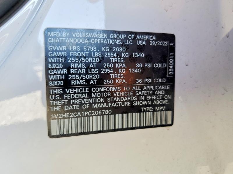 Auction sale of the 2023 Volkswagen Atlas Cross Sport, vin: 1V2HE2CA1PC206780, lot number: 51158866